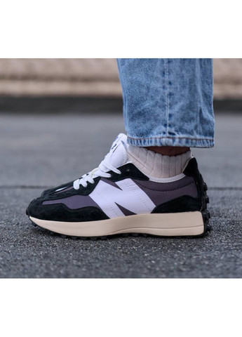 Чорні Осінні кросівки чоловічі new balance 327 black white premium нью беланс 327 No Brand