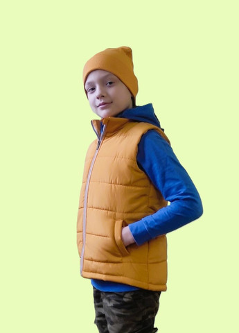 Жилетка дитяча весна/осінь без капюшона 122 розмір із кишенями колір Handmade (326835316)