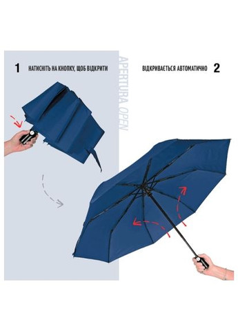 Комбинированный зонтик ombrelli promozionali складной автоматический, темно-синий (96007-02) Perletti (367830142)