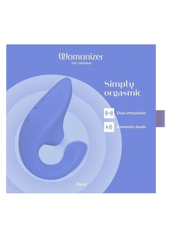Вагинально-клиторальный стимулятор Blend Vibrant Blue, вибрация+вакуум, 2 мотора - CherryLove Womanizer (366962697)