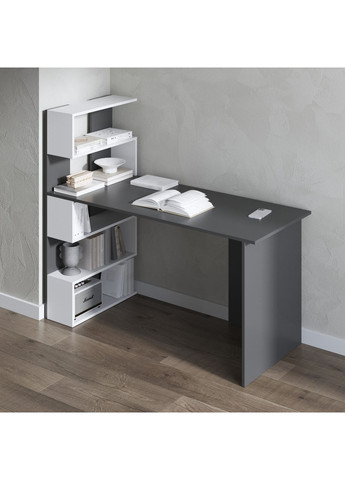 Компьютерный стол, письменный с полками слева, ЛДСП, 142×60×123 см – для дома, учебы, офиса VAYS M-24 (373315118)