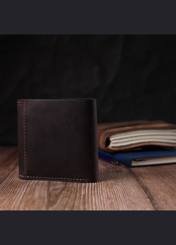 Чоловічий шкіряний гаманець з монетницею та потайною кишенею коричневий (sku_16810) No Brand (328218547)