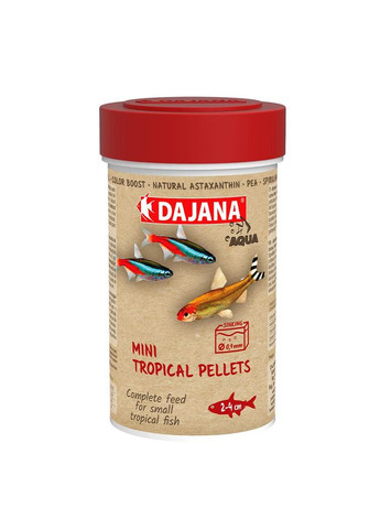 DAJANA MINI TROPICAL PELLETS Специальный Корм для мальков и мелких рыбок в пелетах, 100 мл/55 г DP104А(5324) Dajana Pet (278308373)