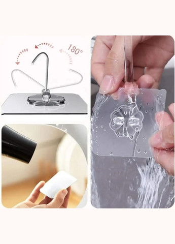 Гачок із нержавіючої сталі на липучці для кухні ванної без свердління стін 5.5x5.5 см Yu Xin (302507476)