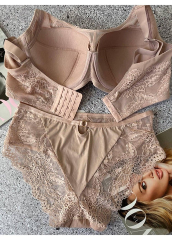 Пудровый комплект женского нижнего белья на чашку d женское нижнее белье пудровый Weiyesi