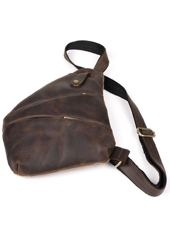 Сумка слинг через плечо мужская из натуральной кожи и текстиля для телефона и для документов средняя Коричневый 38820 TARWA (351403651)