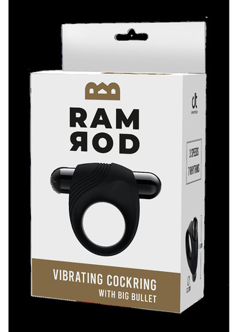 Ерекційне кільце з вібрацією Ramrod чорне, 8 х 3.2 см Dream Toys (302496418)