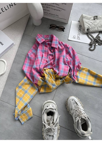 Сорочка в клітинку з контрастним дизайном Україна (352475318)