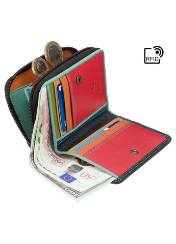 Чёрный женский кошелек RB53 BLK/RHUMBA c RFID Visconti (303830950)