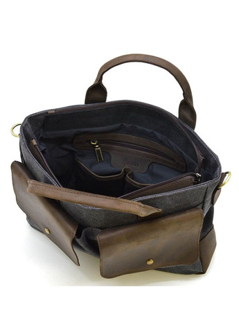 Мужская сумка из конваса и лошадиной кожи RGc-3990-3md серая TARWA (329151657)