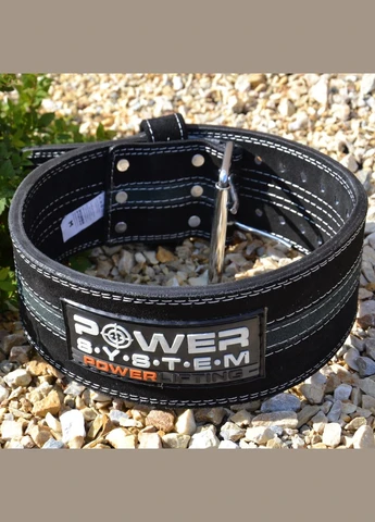 Пояс для пауэрлифтинга PS-3800 PowerLifting кожаный Black/Grey Line (A-012035) Power System (313448576)