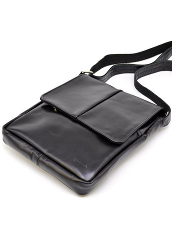 Сумка мессенджер через плечо мужская из натуральной кожи маленькая для документов формата А5 или для планшета Черный 35780 TARWA (337466456)