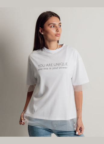 Футболка с сеткой женская белая White - (331111130)