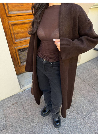 Коричневый кардиган No Brand