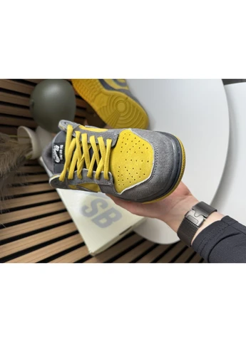 Сірі кросівки чоловічі nike sb dunk low x supreme grey yellow | найк сб данк супрім низькі сірі демісезон No Brand
