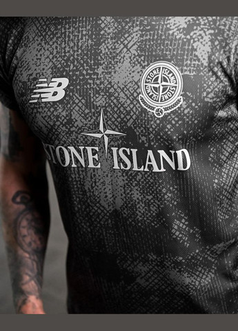 Чоловічий літній костюм Stone Island & New Balance шорти+футболка сірий Freedom (336346566)