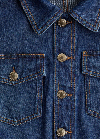 Комбінезон H&M однотонний темно-синій джинсовий