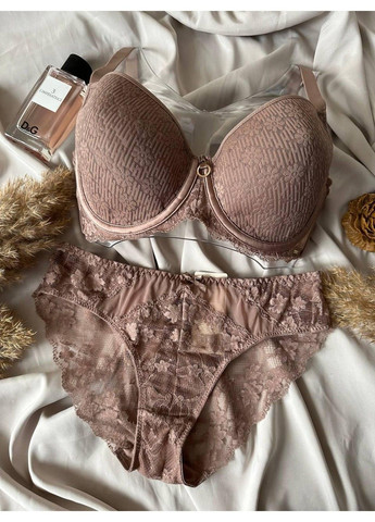 Коричневый комплект бюстгальтер спейсер с трусиками слип 8286c коричневый Weiyesi