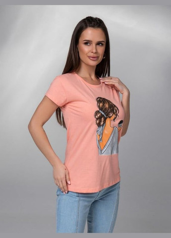 Персиковая летняя футболки Magnet WN20-600