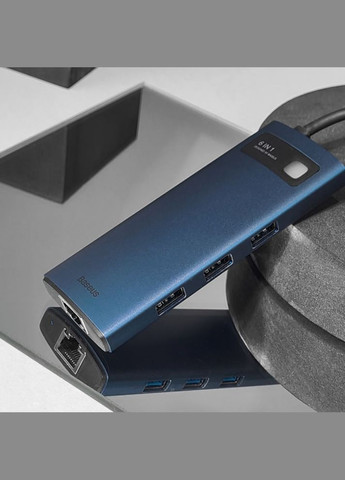 USB-Хаб Metal Gleam Series 6-in-1 Type-C gray Baseus (322458026)