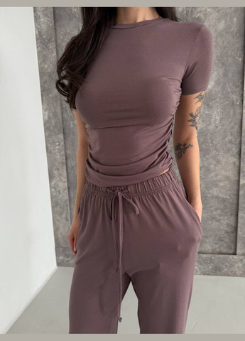 Костюм натуральна віскоза,штани та футболка No Brand (346477072)