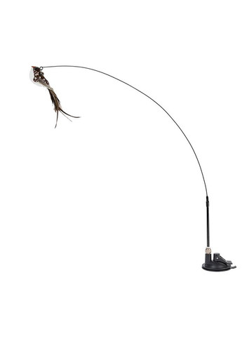 Іграшка для котів WAUCAT Fun Teaser дражнилка на присосці з пташкою, білий, пластик, силікон, перо, 800 мм Collar (372162075)