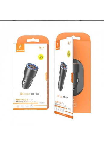 Автомобильное зарядное устройство SZ15 Aluminium QC3.0 (2USB, 2.4A) Black (AZP-000087) SkyDolphin (368583571)