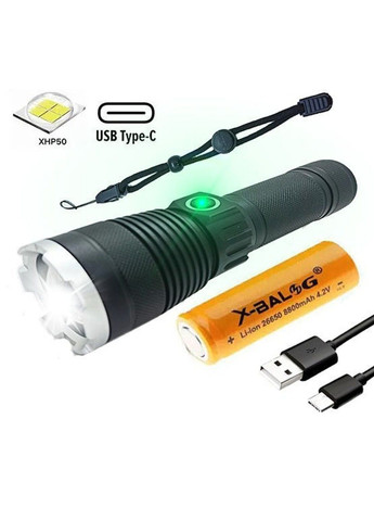 Ручний ліхтар BL-A75-P50 zoom Type-C + 18650 (3xAAA) 5 режимів No Brand (315705202)