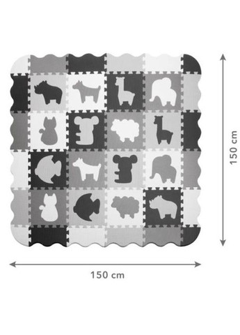 М`який ігровий масажний килимок Пазли EVA Сіро 150х150см Ortek (371689378)