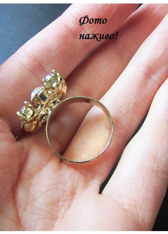 Цікава каблучка в стразах, безрозмірна, 3559-2 No Brand (370143390)