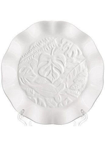 Набір 3 обідні тарілки "White City Монстера" Ø21см, біла порцеляна Bona (330017174)