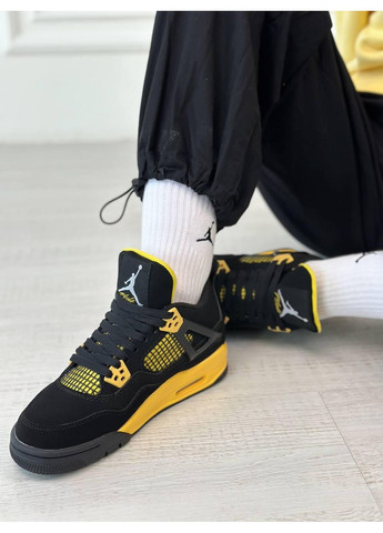 КРОСІВКИ ЖІНОЧІ NIKE AIR JORDAN 4 THUNDER 2023 НАЙК АІР ДЖОРДАН No Brand чорні демісезони (368869499)