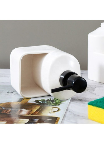 Диспенсер-дозатор для мила керамічний для ванної та кухні 380 мл, для рідкого мила та миючого засобу, No Brand (368148087)