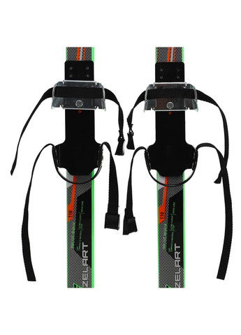 Лыжи беговые детские в комплекте с палками (l-лыж-110см, l-палки-90см, PVC чехол, крепеж регулируемый, Черно-салатовый) Zelart (361437260)