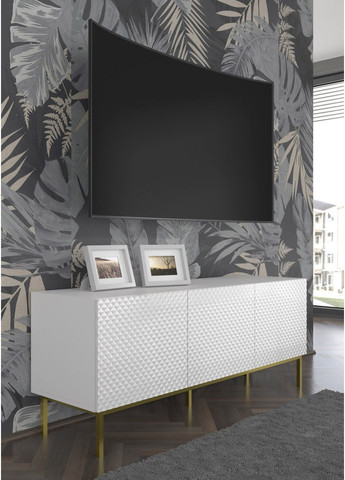 Тумба под телевизор с бриллиантовым эффектом Ravenna C 150 3D белая Bim Furniture (291124445)