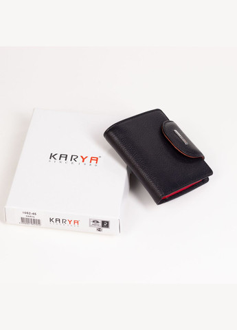 Маленький жіночий гаманець шкіряний чорний 1052-45 Karya (261481865)