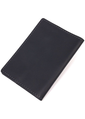 Матовая обложка на паспорт в винтажной коже Украина черная 16725 Grande Pelle (362418291)