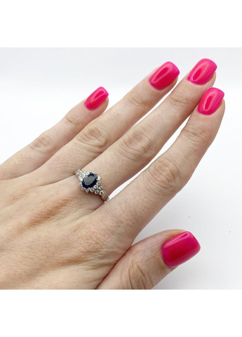 Каблучка срібна з сапфіром 16,5 2,33 г No Brand (370142458)