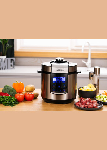 Мультиварка скороварка MPC-P226, 900Вт, чаша-6л, электр. управление, книга рецептов, нерж. сталь+пластик, серебристая Ardesto (314927662)