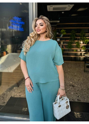 Идеальный свободный костюм, мод СЕН-178, мята, размер 48-50 No Brand (355469591)