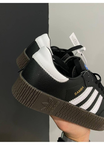 Чорні Осінні кросівки чоловічі adidas samba black gum адідас самба No Brand