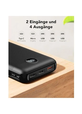 Powerbank V2708 27000mAh 20W Чорний Veger (387574797)