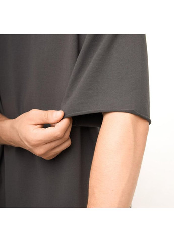 Серая стильная футболка с необработанными краями с коротким рукавом Vakko