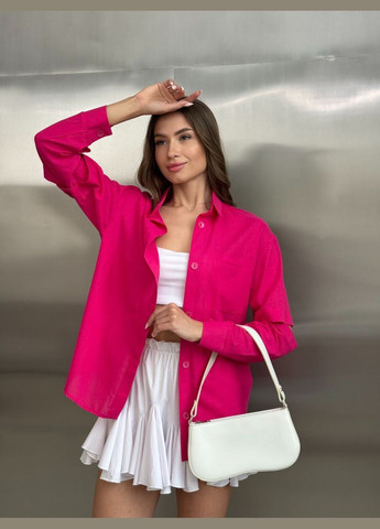 Жіноча л'яна сорочка з прорізами на рукавах малина You Best (331606286)