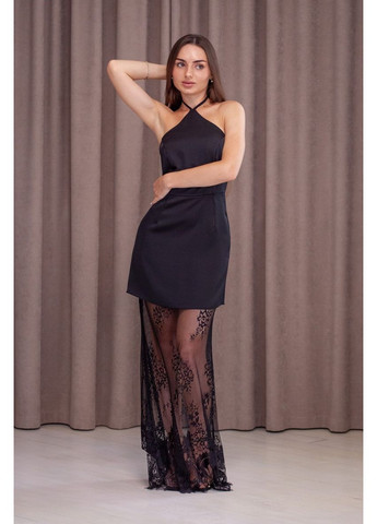 Чорна вечірня плаття First Woman однотонна