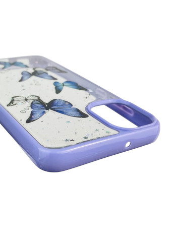 Чохол для Galaxy A05 (SM-A055) з блискітками з метеликами на самсунг а05 бузковий Samsung (366018796)