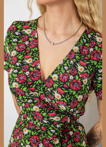 Сарафан із квітковим принтом на запах Ager 241R177 (328921687)