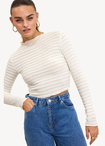 Белый топ с длинными рукавами Loavies (302804330)