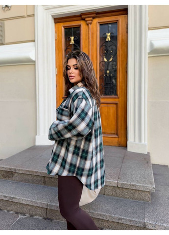 Зеленая повседневный рубашка в клетку KaraMix