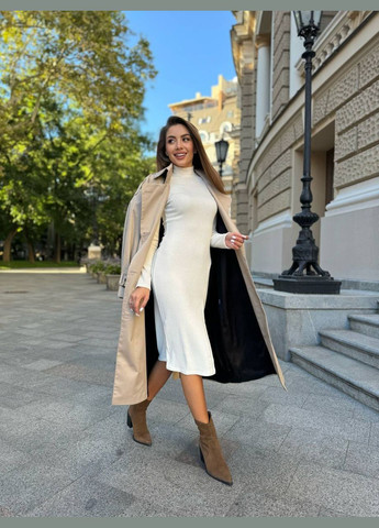 Молочное праздничный, коктейльное, деловое, откровенный, повседневный, кэжуал, джинсовое, вечернее платье женское No Brand однотонное